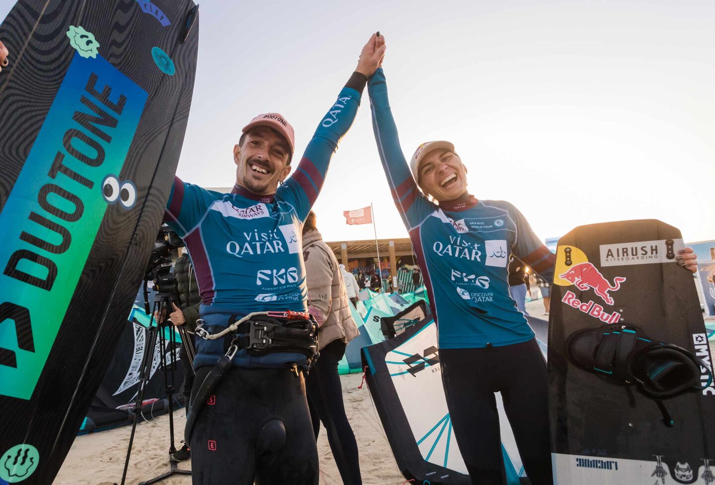 Winners Gianmaria Coccoluto and Bruna Kajiya